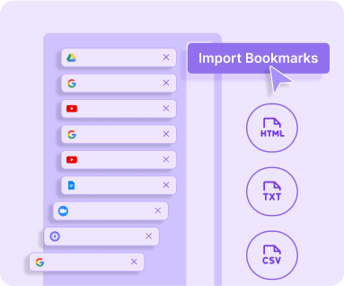 Imports  HTML, TXT, CSV files | Curateit