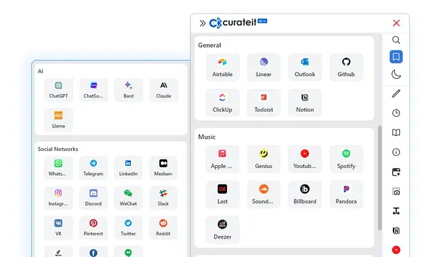 Integrate with other tools you love with CurateIt
